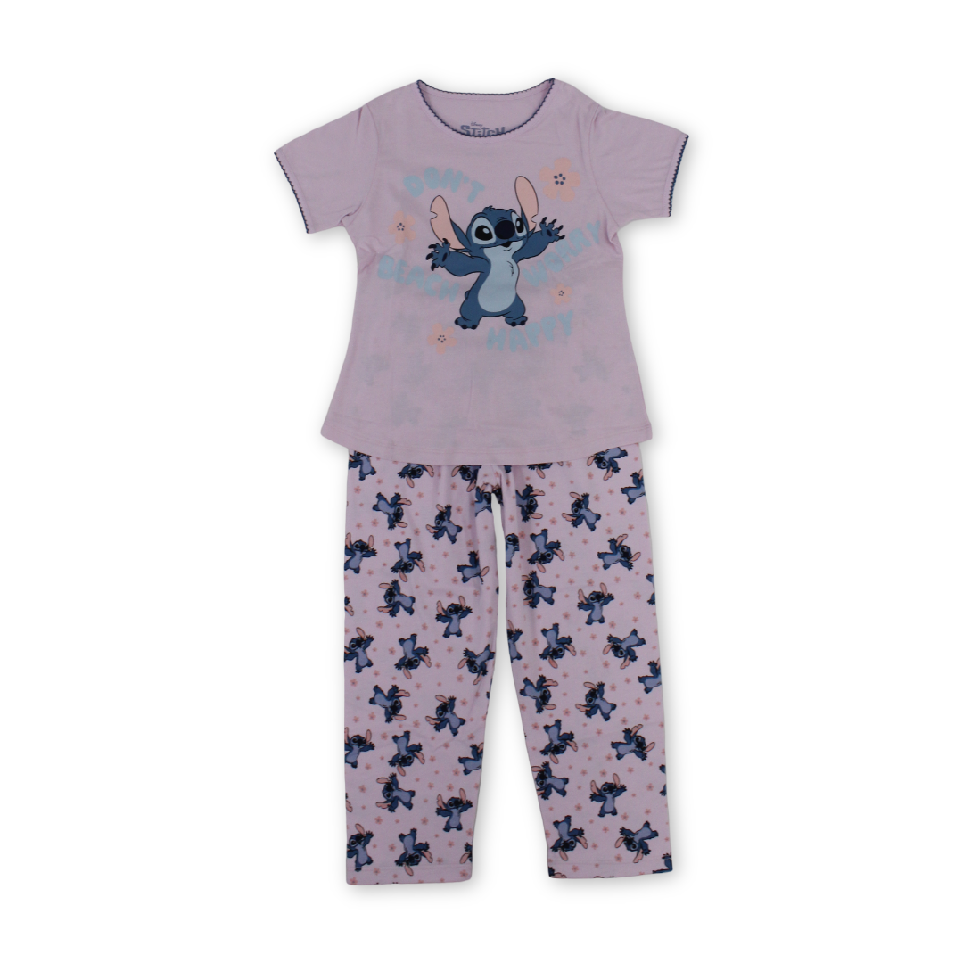 Girls Cotton Pajama – Stitch Print