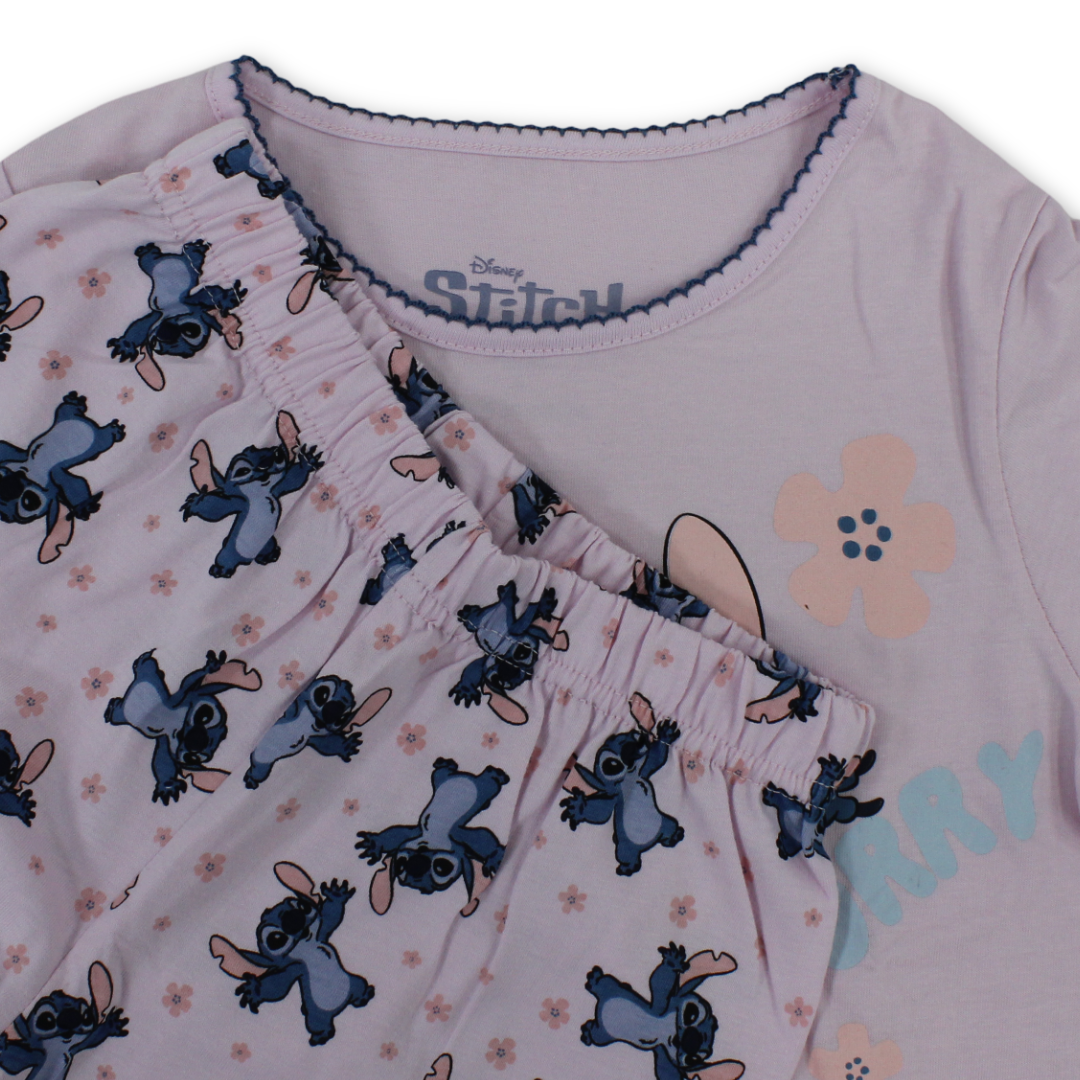 Girls Cotton Pajama – Stitch Print