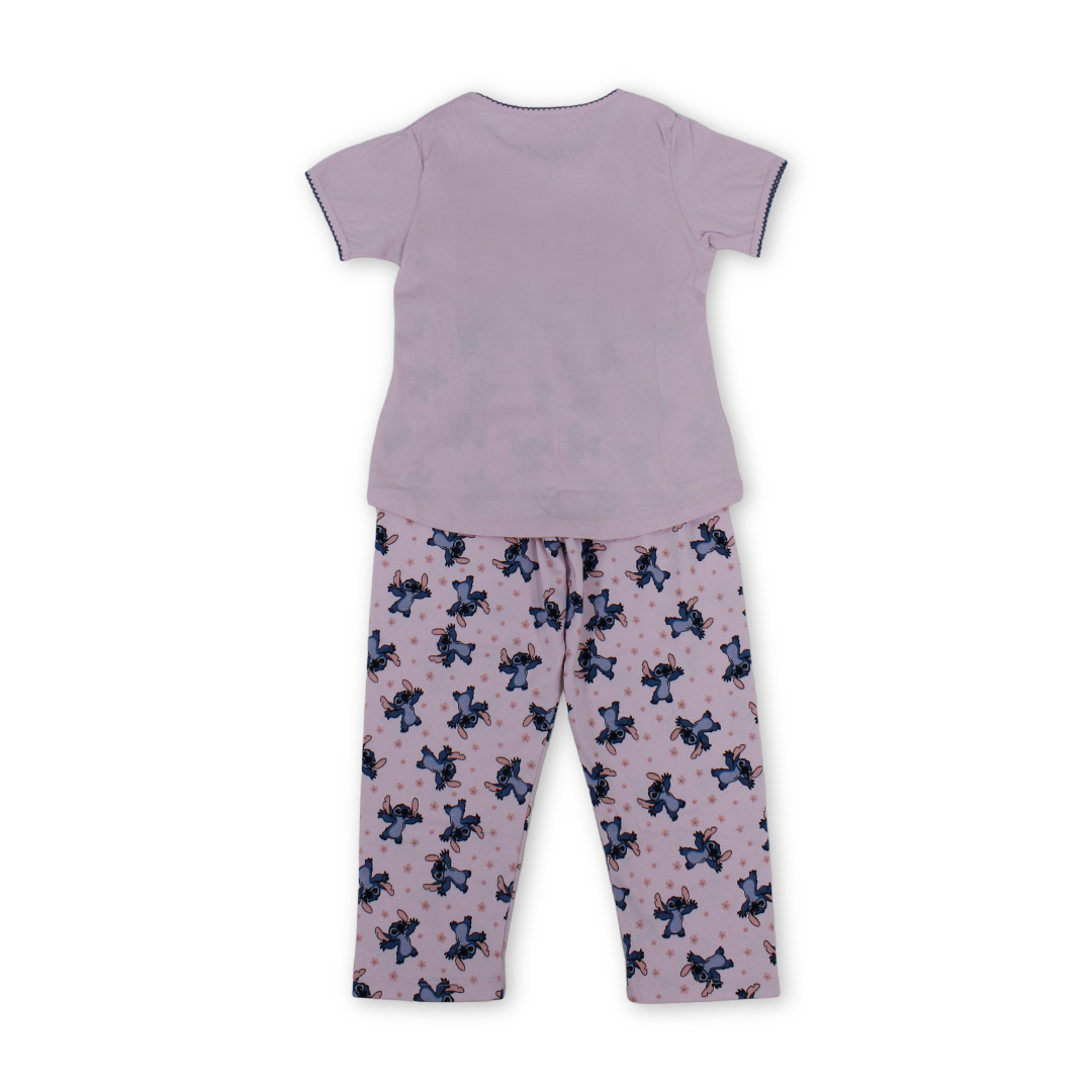 Girls Cotton Pajama – Stitch Print