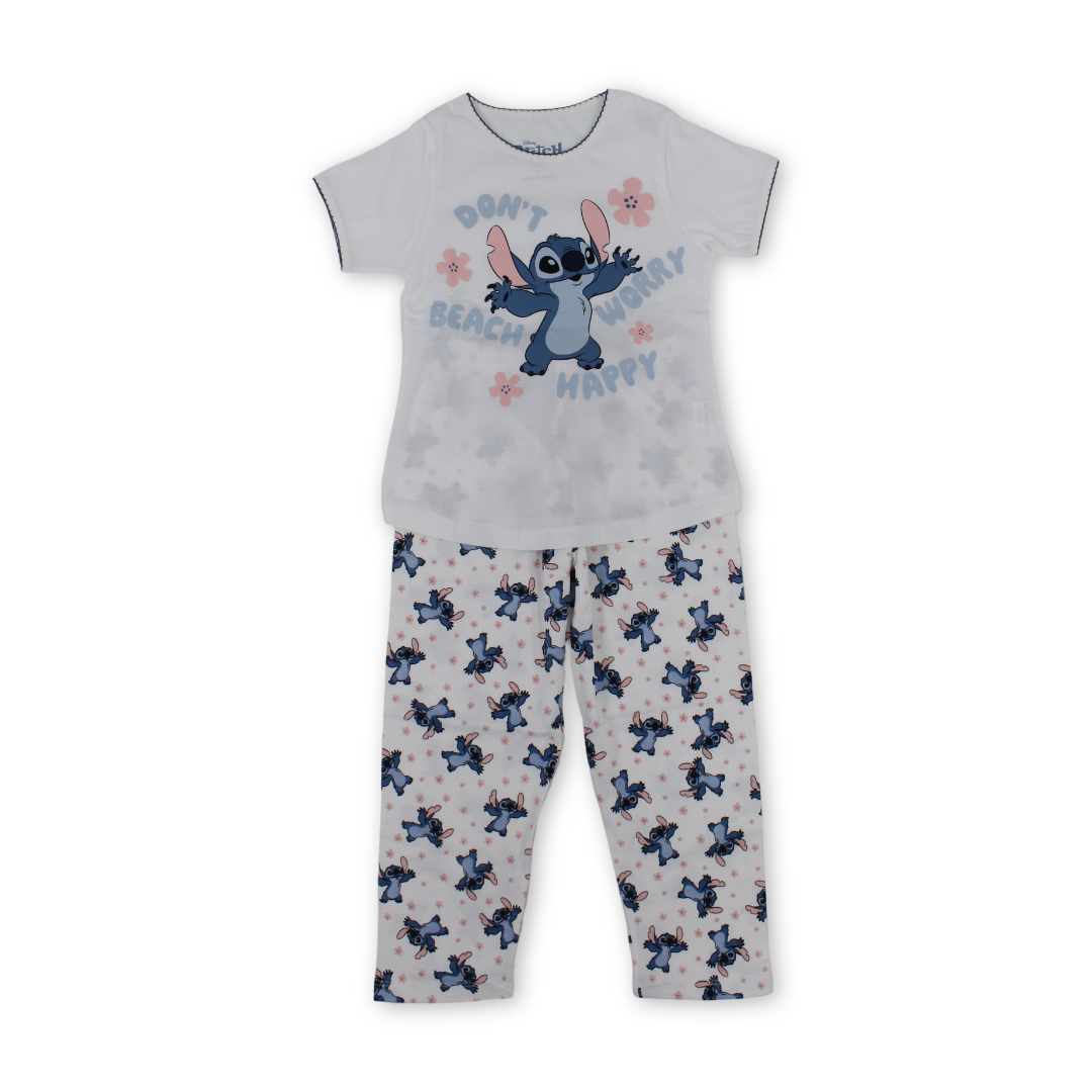 Girls Cotton Pajama – Stitch Print