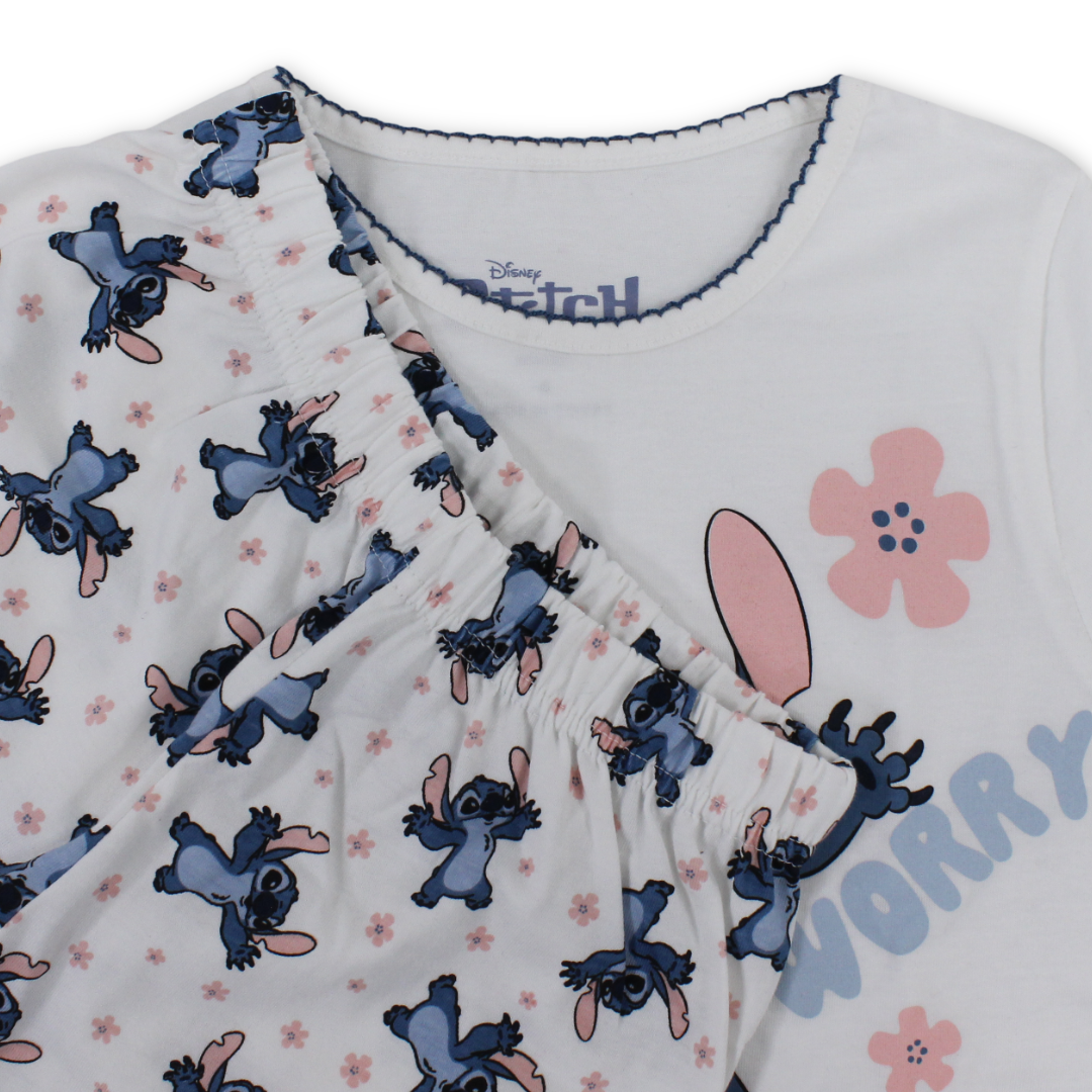 Girls Cotton Pajama – Stitch Print