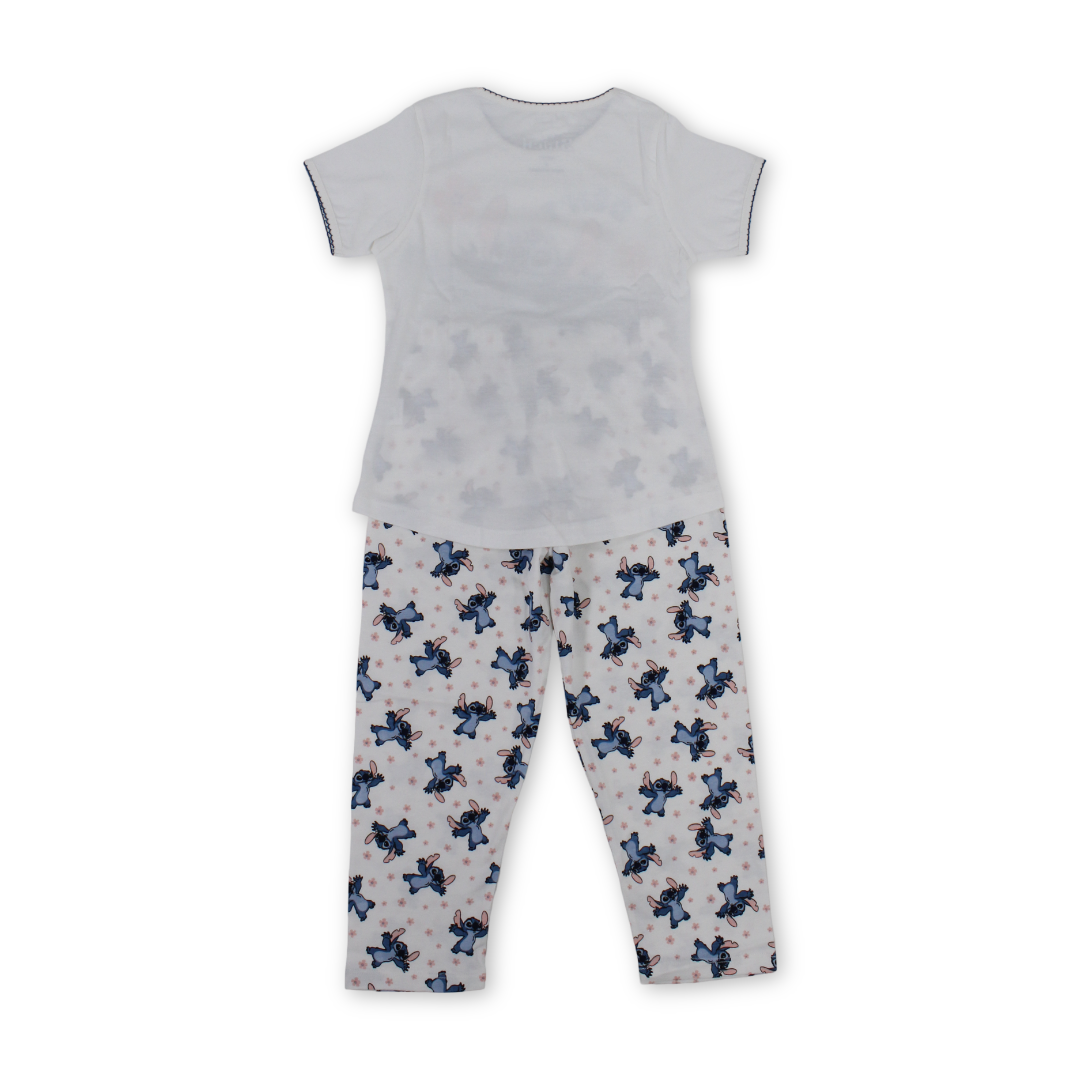 Girls Cotton Pajama – Stitch Print