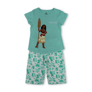 Girls Cotton Pajama – Aqua with Moana Print