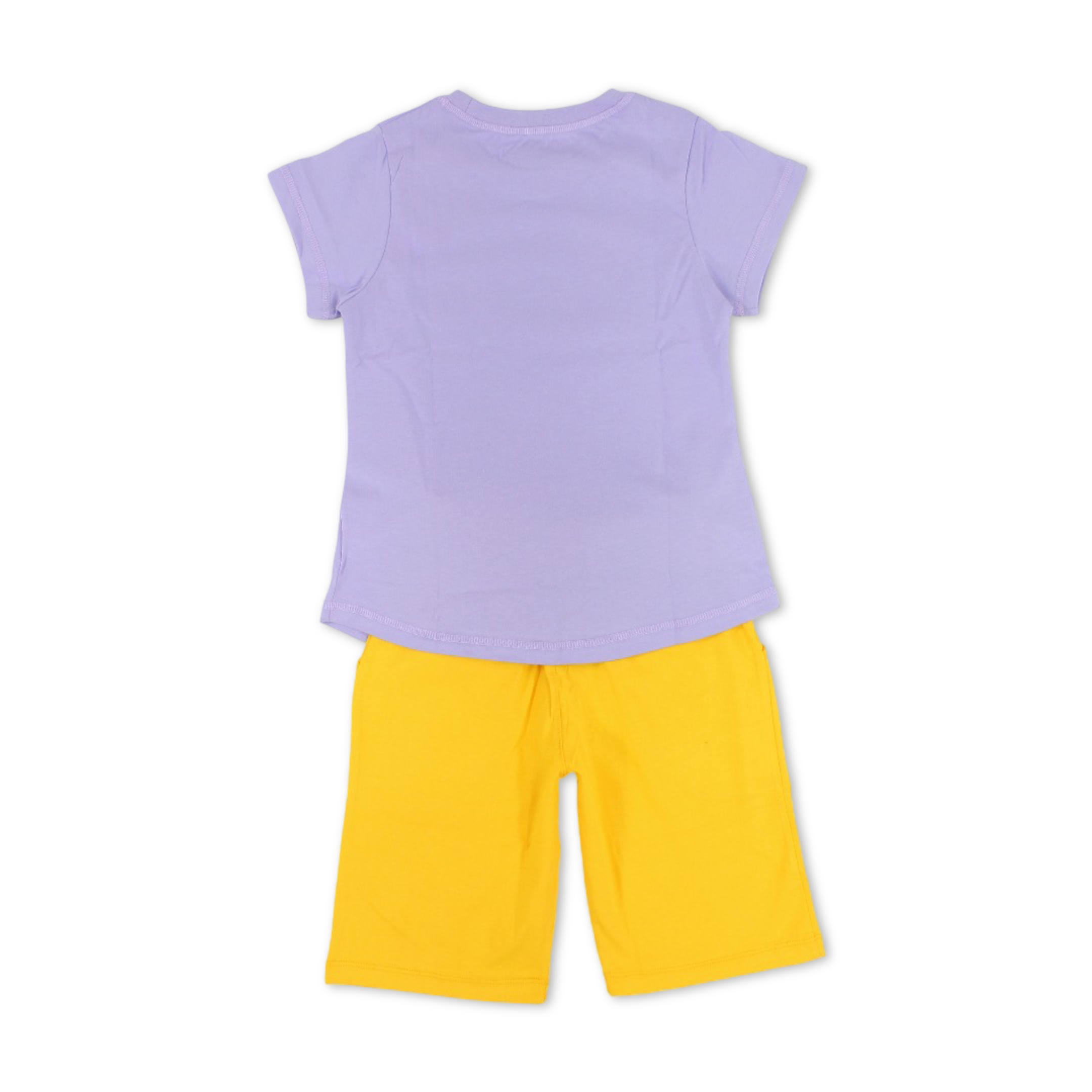 Girls Cotton Pajama – Purple & Yellow with Tiana Print