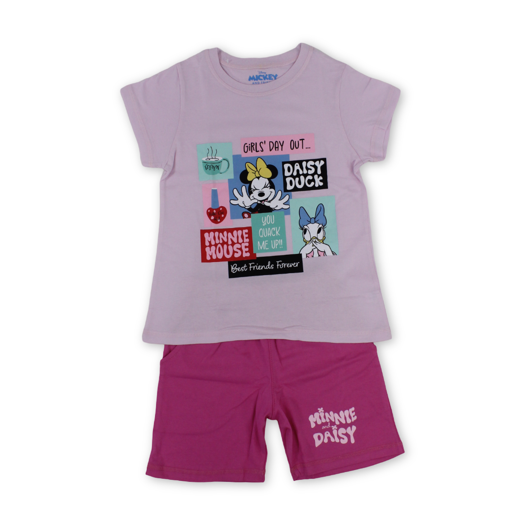 Girls Cotton Pajama –  Minnie Mouse & Daisy Print