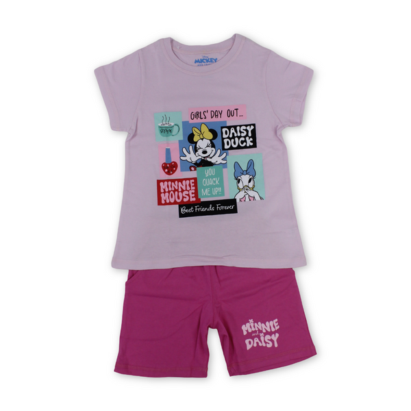 Girls Cotton Pajama –  Minnie Mouse & Daisy Print