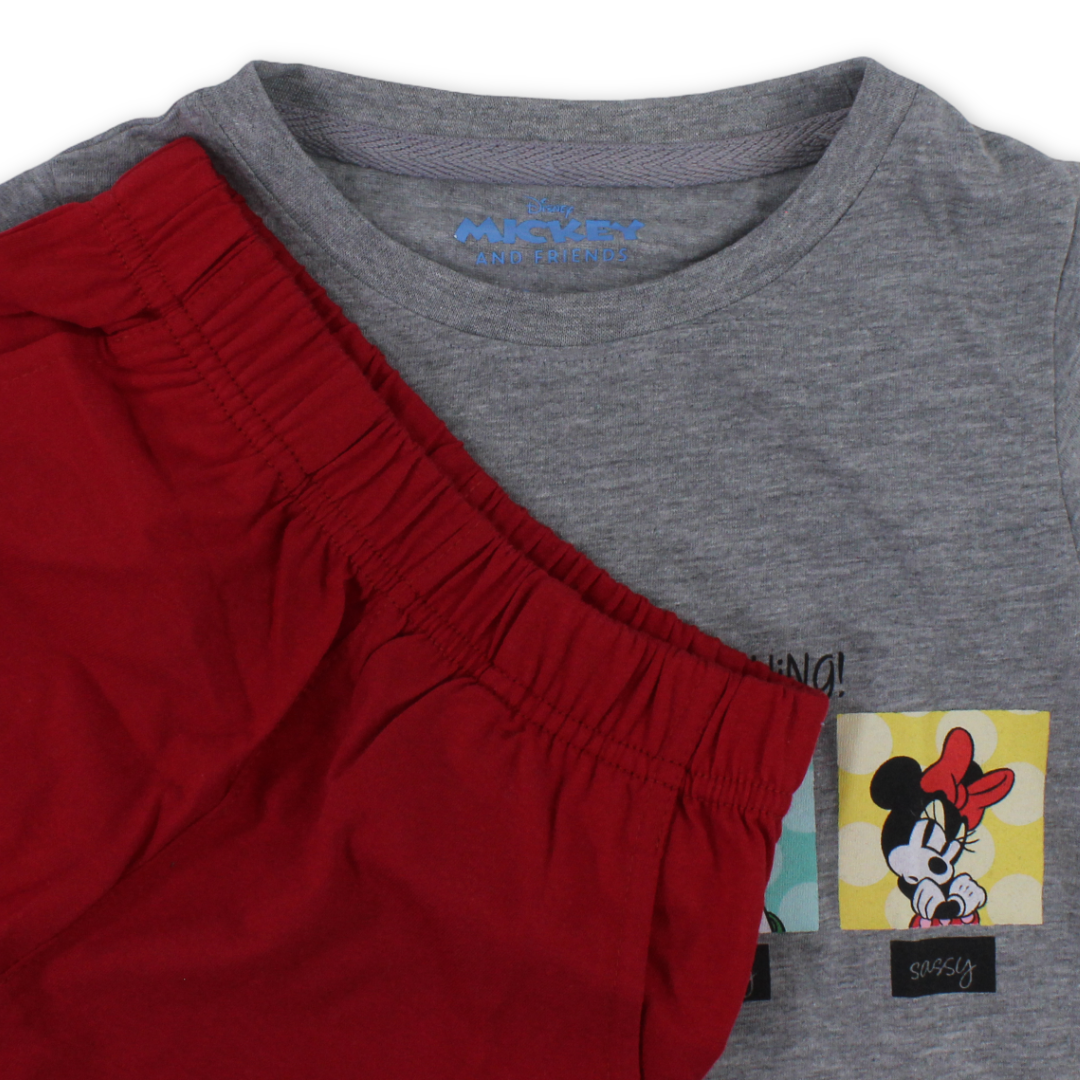 Girls Cotton Pajama –  Minnie Mouse & Daisy Print