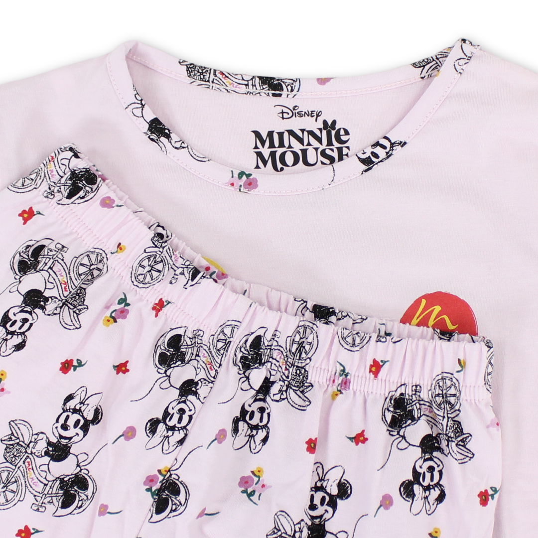 Girls Cotton Pajama – Pink with Minnie Mouse Print
