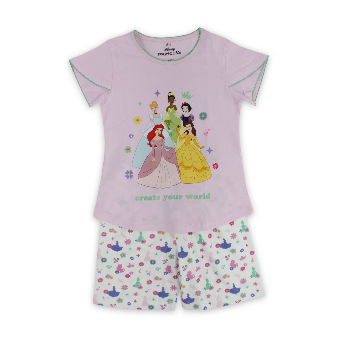 Girls Cotton Pajama – Princess Print