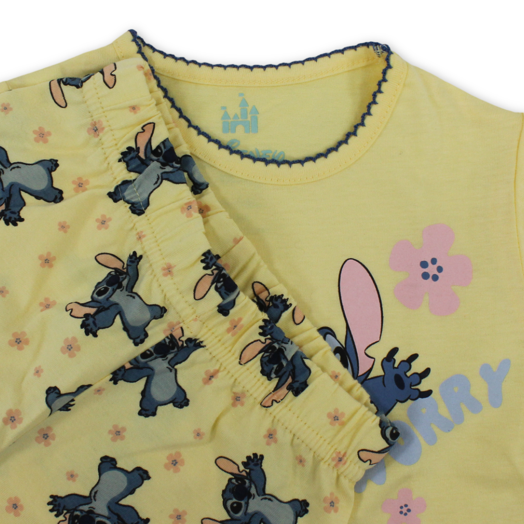 Baby Girls Cotton Pajama – Stitch Print