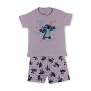 Baby Girls Cotton Pajama – Pink with Stitch Print