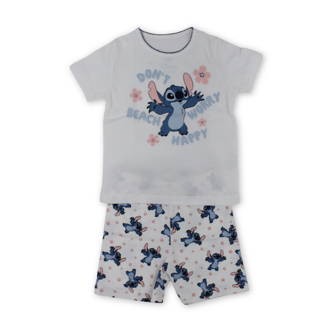 Baby Girls Cotton Pajama – Stitch Print