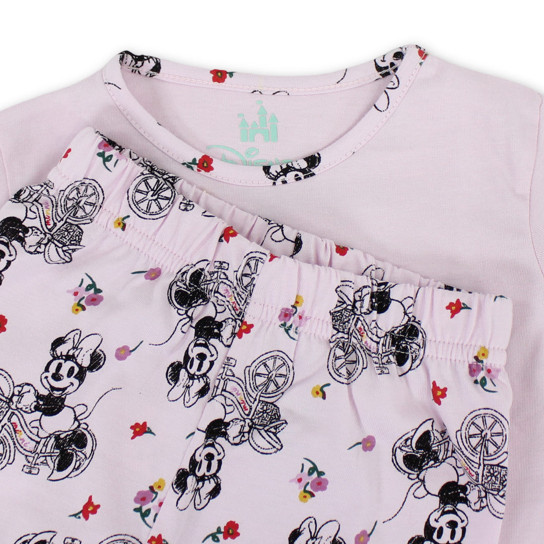 Baby Girls Cotton Pajama – Minnie Mouse Print