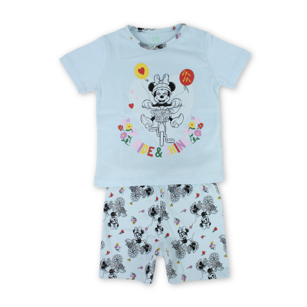 Baby Girls Cotton Pajama – Minnie Mouse Print