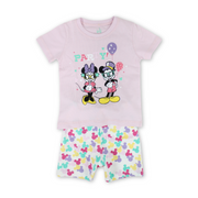 Baby Girls Cotton Pajama – Pink with Mickey & Minnie Mouse Print