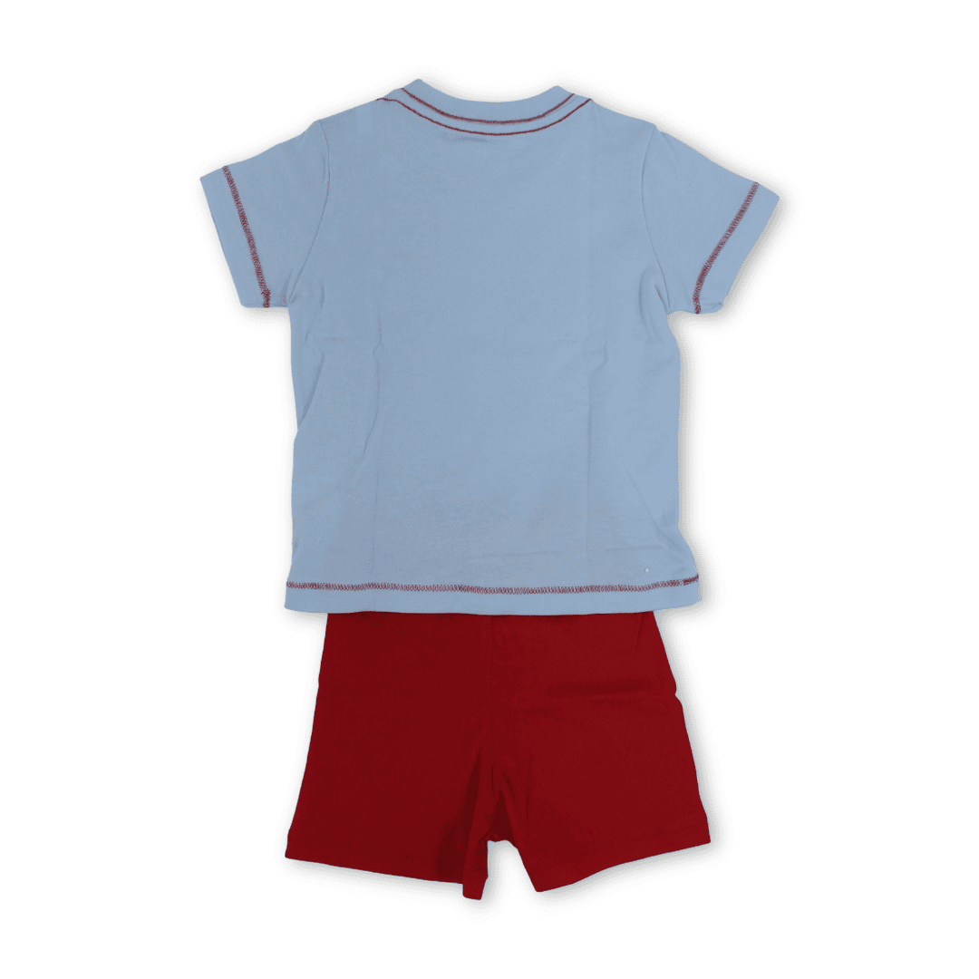 Baby Boys Cotton Pajama – Baby Blue with Mickey Mouse Print