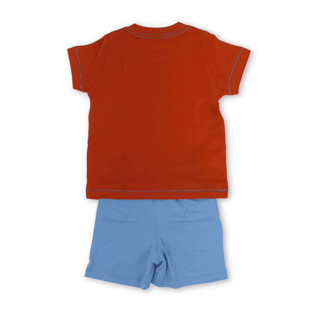 Baby Boys Cotton Pajama – Orange with Mickey Mouse Print