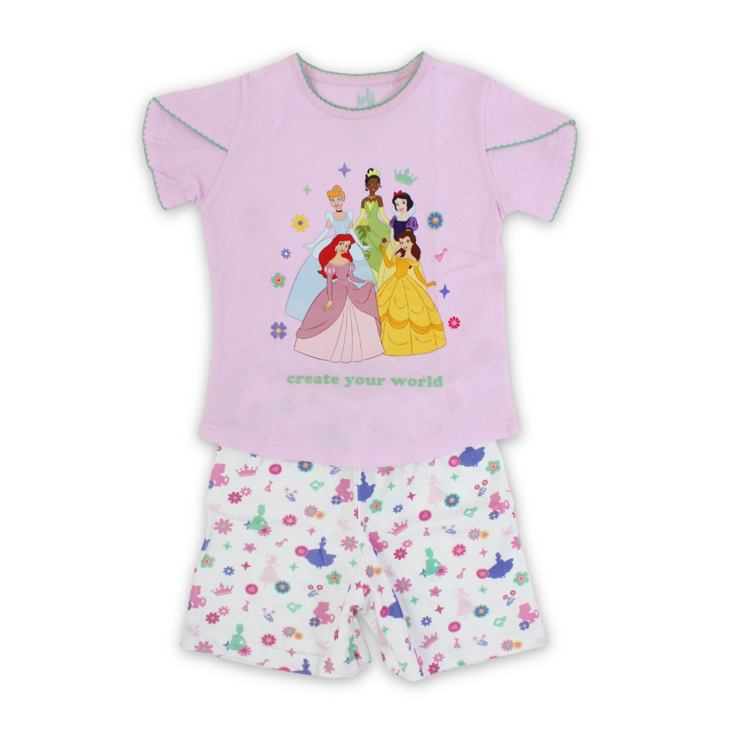 Baby Girls Cotton Pajama – Princess Print