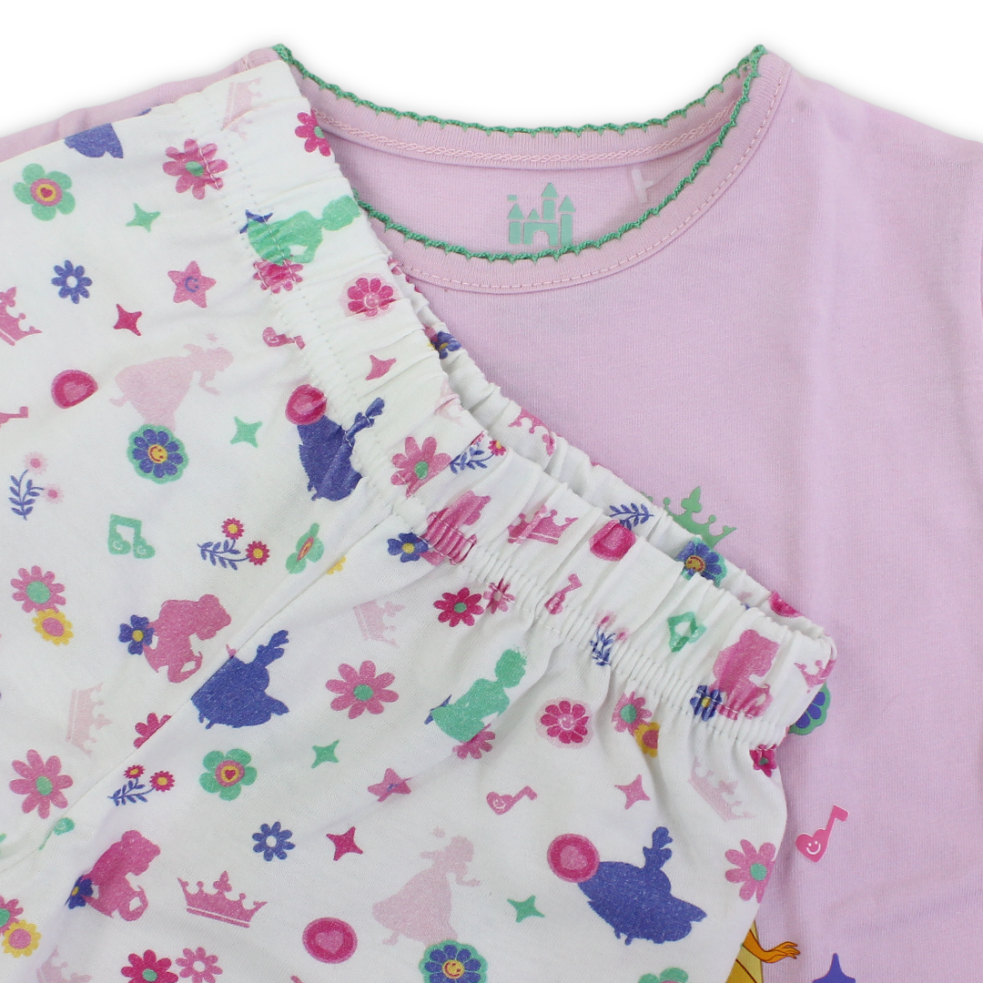 Baby Girls Cotton Pajama – Princess Print