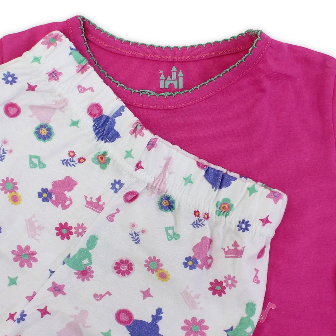 Baby Girls Cotton Pajama – Princess Print