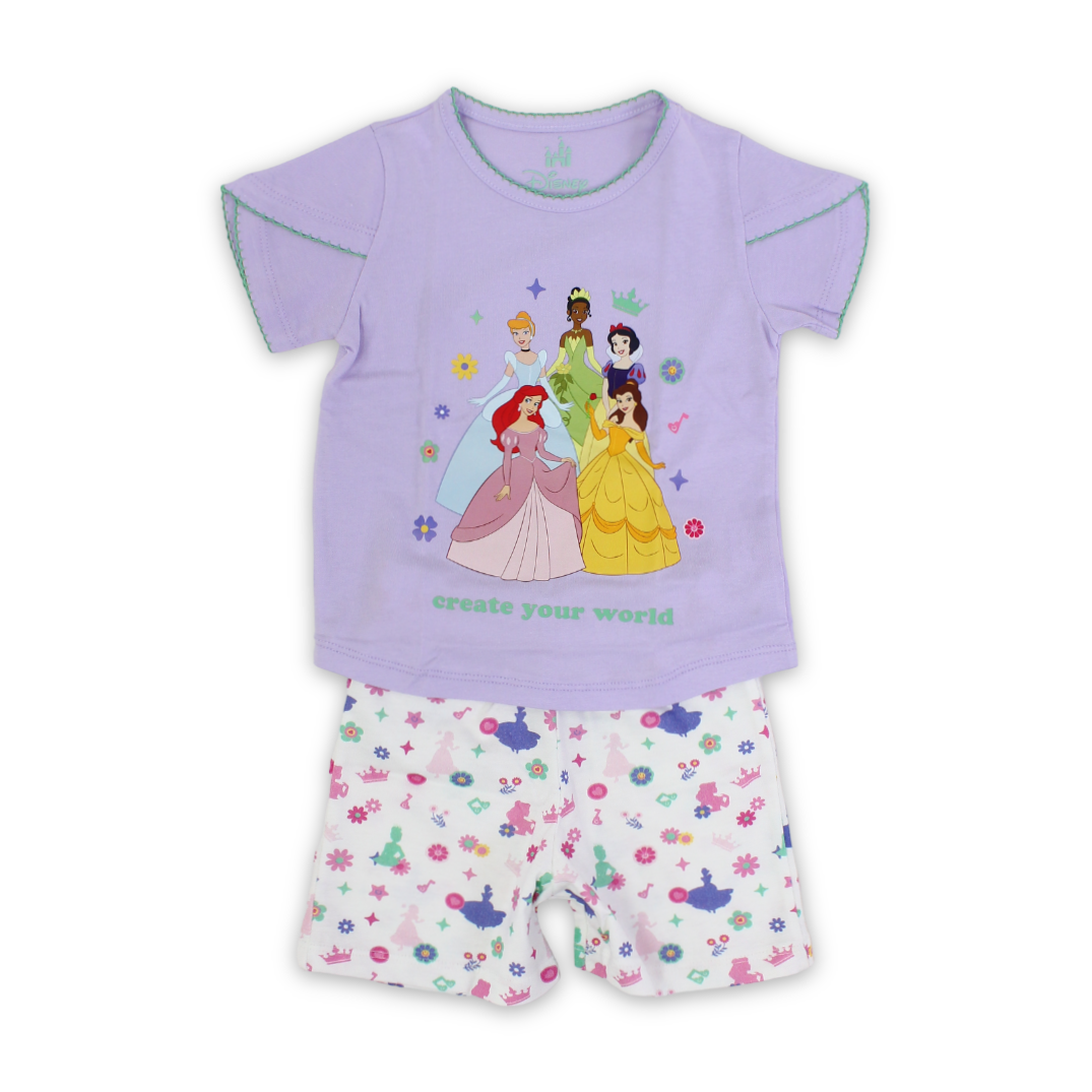 Baby Girls Cotton Pajama – Princess Print