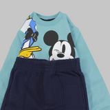 Mickey Mouse & Donald Duck Long-Sleeved Fleeced Pajama