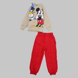 Mickey Mouse & Donald Duck Long-Sleeved Fleeced Pajama