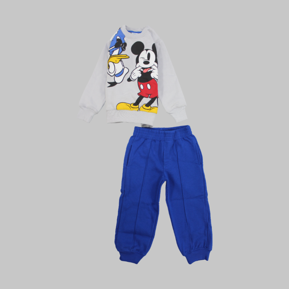 Mickey Mouse & Donald Duck Long-Sleeved Fleeced Pajama