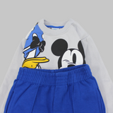 Mickey Mouse & Donald Duck Long-Sleeved Fleeced Pajama