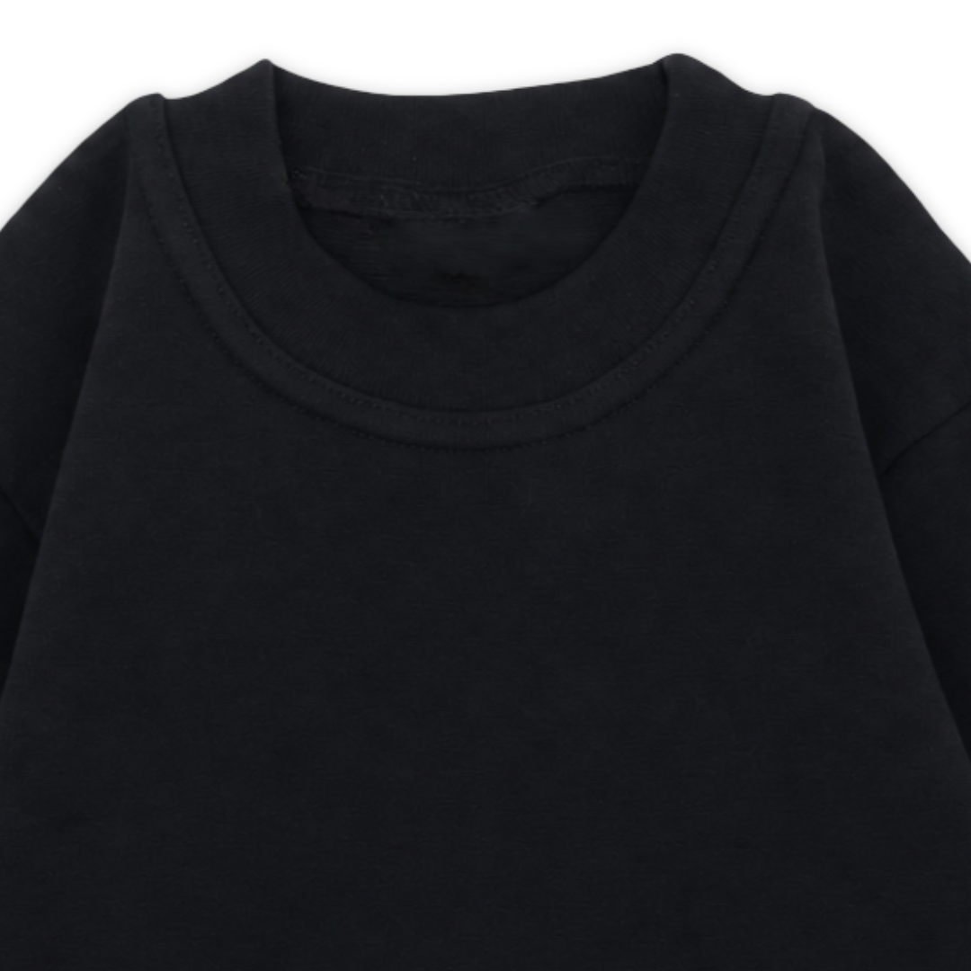 Unisex Cotton Long-Sleeved Half Collar