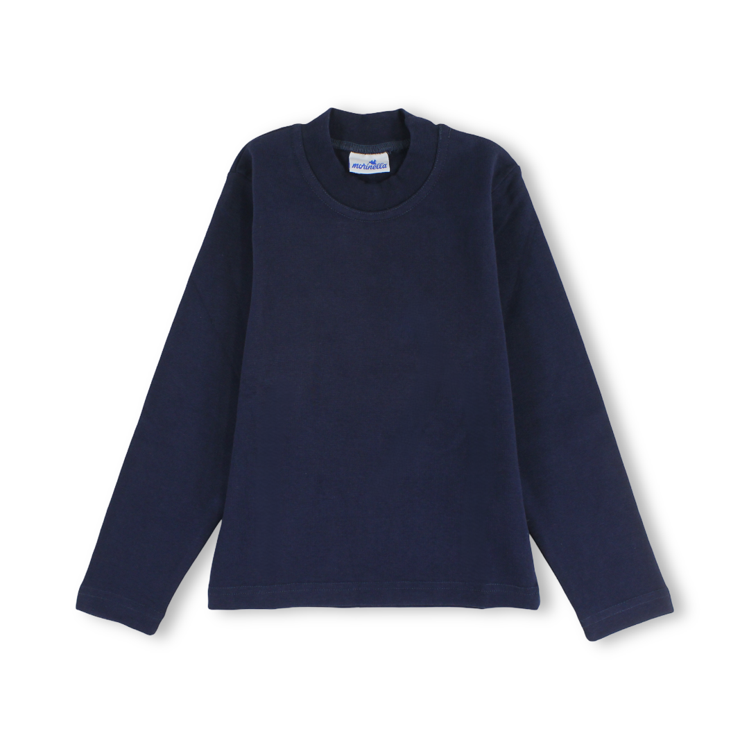 Unisex Cotton Long-Sleeved Half Collar