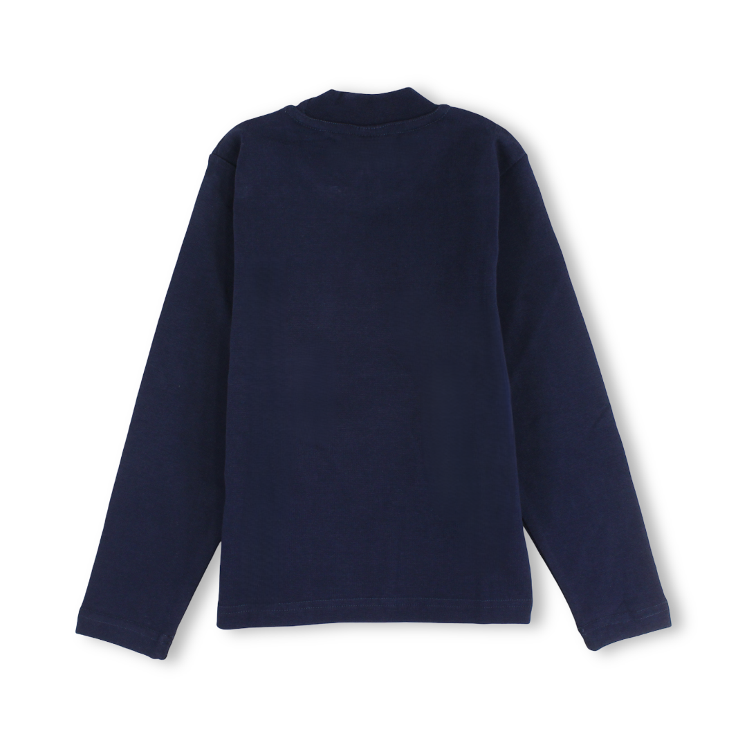 Unisex Cotton Long-Sleeved Half Collar