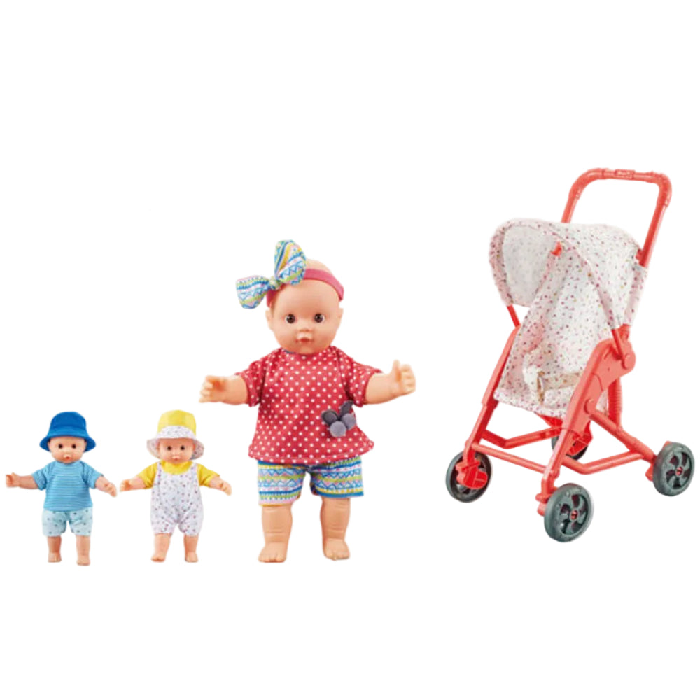 "Baby Love My Family" Doll Set with Stroller - Toys - OKO