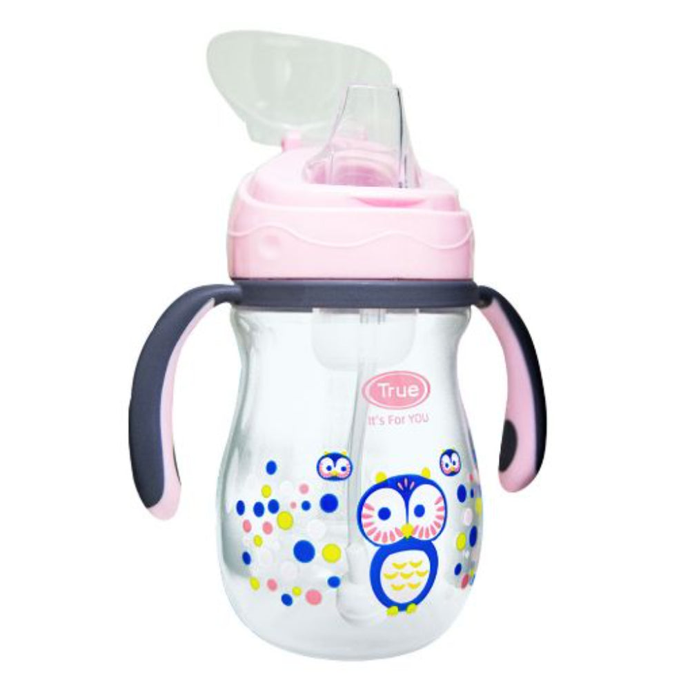 True Non-spill Cup with Weighted Straw 270ml 0-6m – Pink
