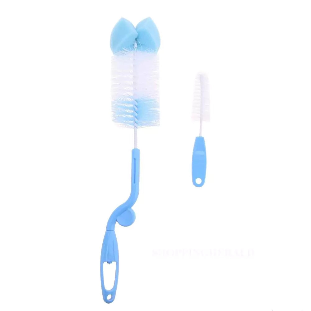Safari Baby Bottle & Nipple Cleaning Brush – Light Blue - Baby Essentials