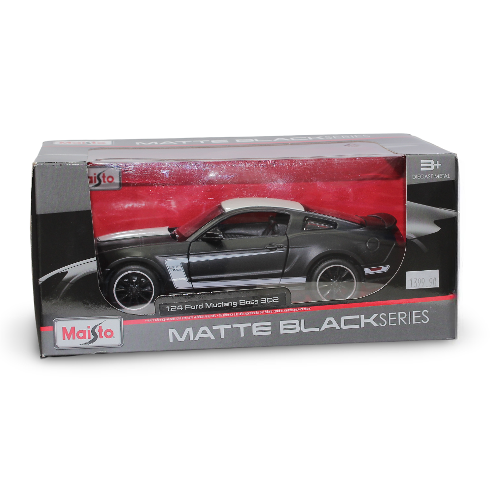 Maisto Matte Black Series 1:24 Scale Ford Mustang Boss 302