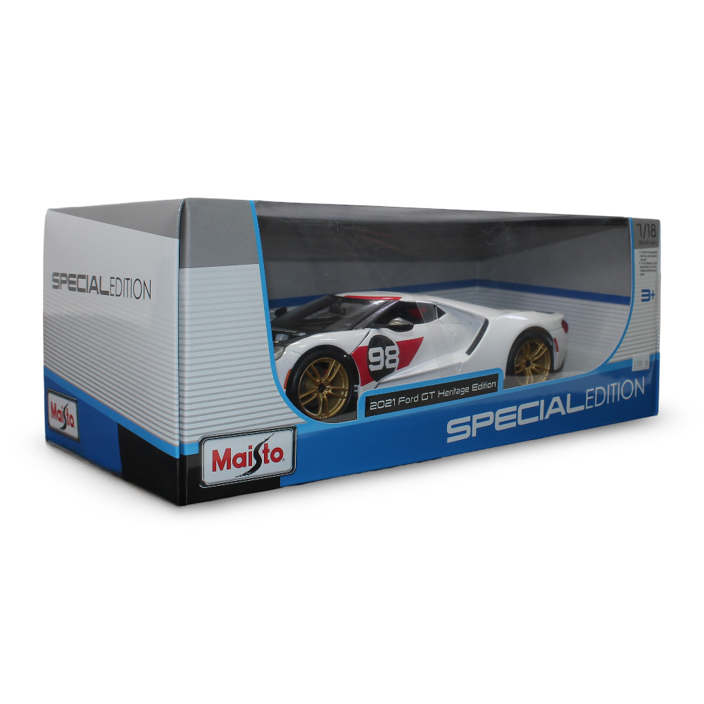 Maisto Special Edition 1:18 Scale 2021 Ford GT Heritage Edition