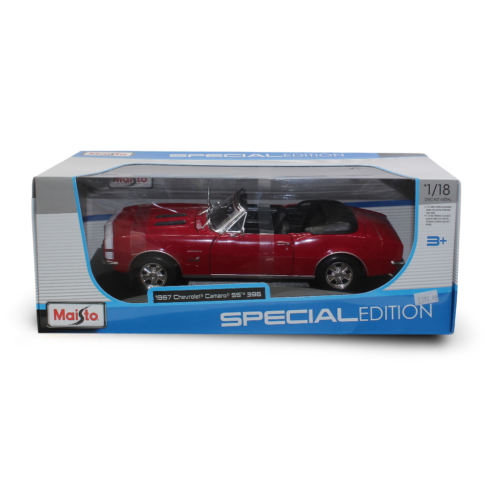 Maisto 1967 Chevrolet Camaro SS 396 Convertible Die-Cast Model – 1:18 Scale