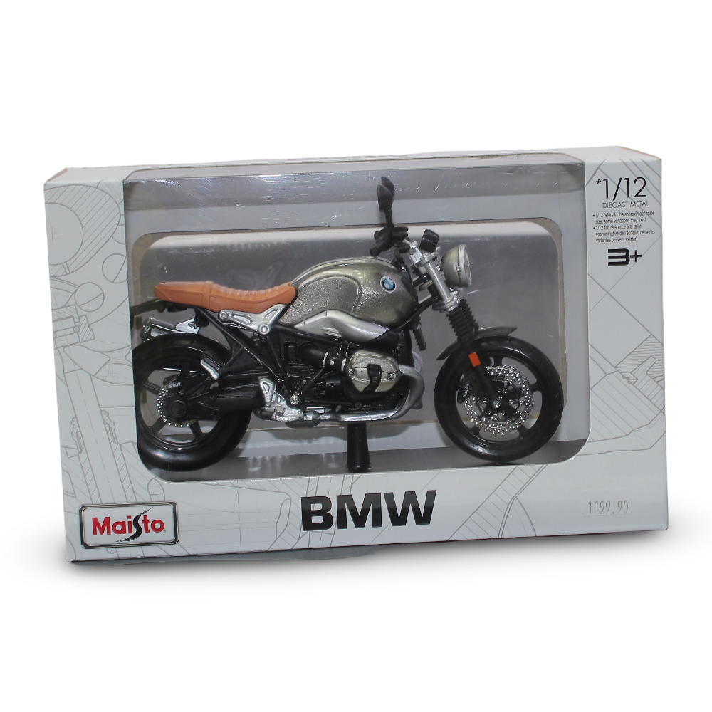Maisto BMW R nineT Scrambler Die-Cast Motorcycle with Stand – 1:12 Scale