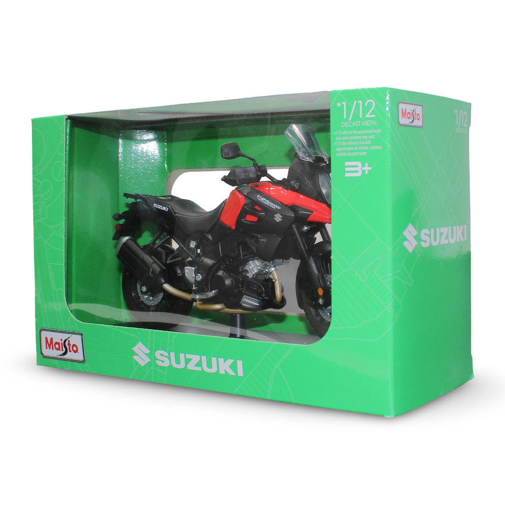 Maisto Suzuki V-Strom Die-Cast Motorcycle with Stand – 1:12 Scale
