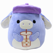 Squishmallows 12-Inch Seasonal Squad – Periwinkle Donkey with Hat & Iced Coffee Milanda