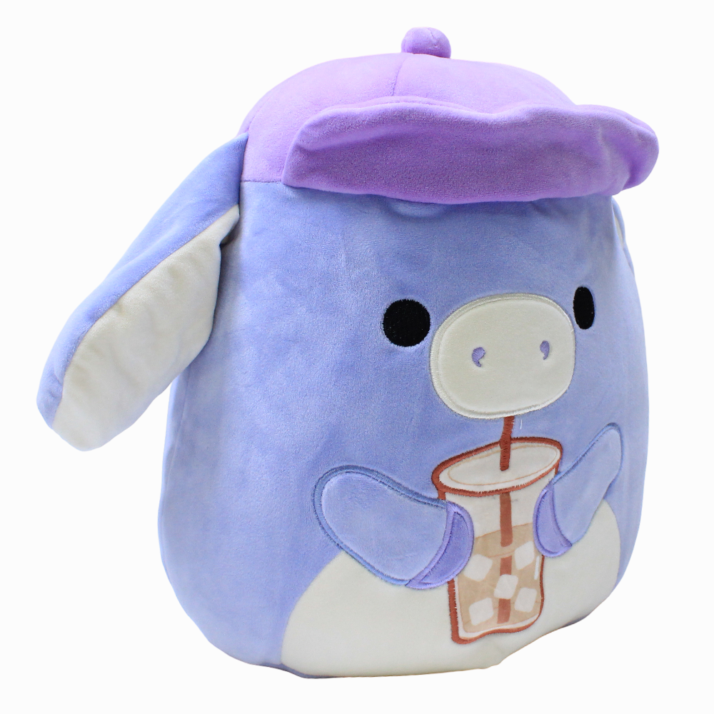 Squishmallows 12-Inch Seasonal Squad – Periwinkle Donkey with Hat & Iced Coffee Milanda