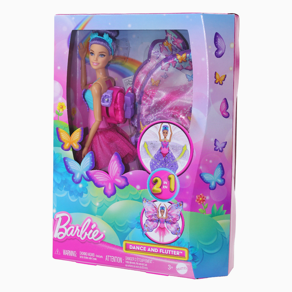 دمية Mattel Barbie الرقصة والفراشة مع تحويل 2 في 1