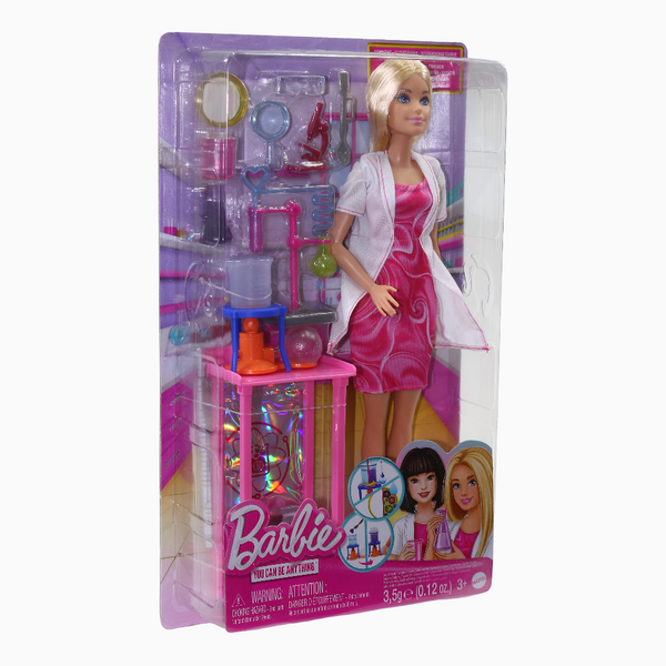 دمية Mattel Barbie Scientist مع الإكسسوارات والدمية الشقراء فاشنيست