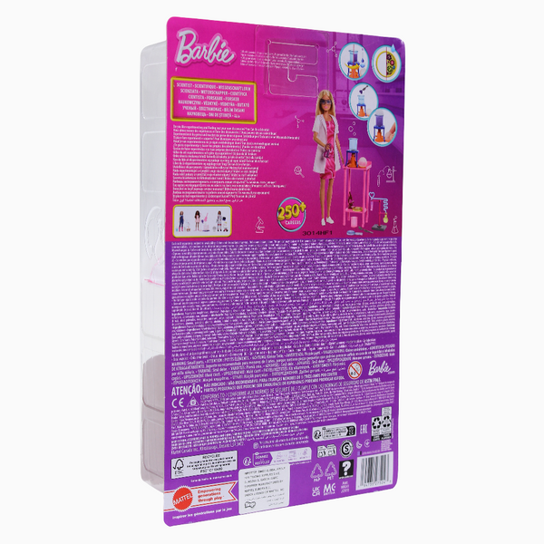 دمية Mattel Barbie Scientist مع الإكسسوارات والدمية الشقراء فاشنيست