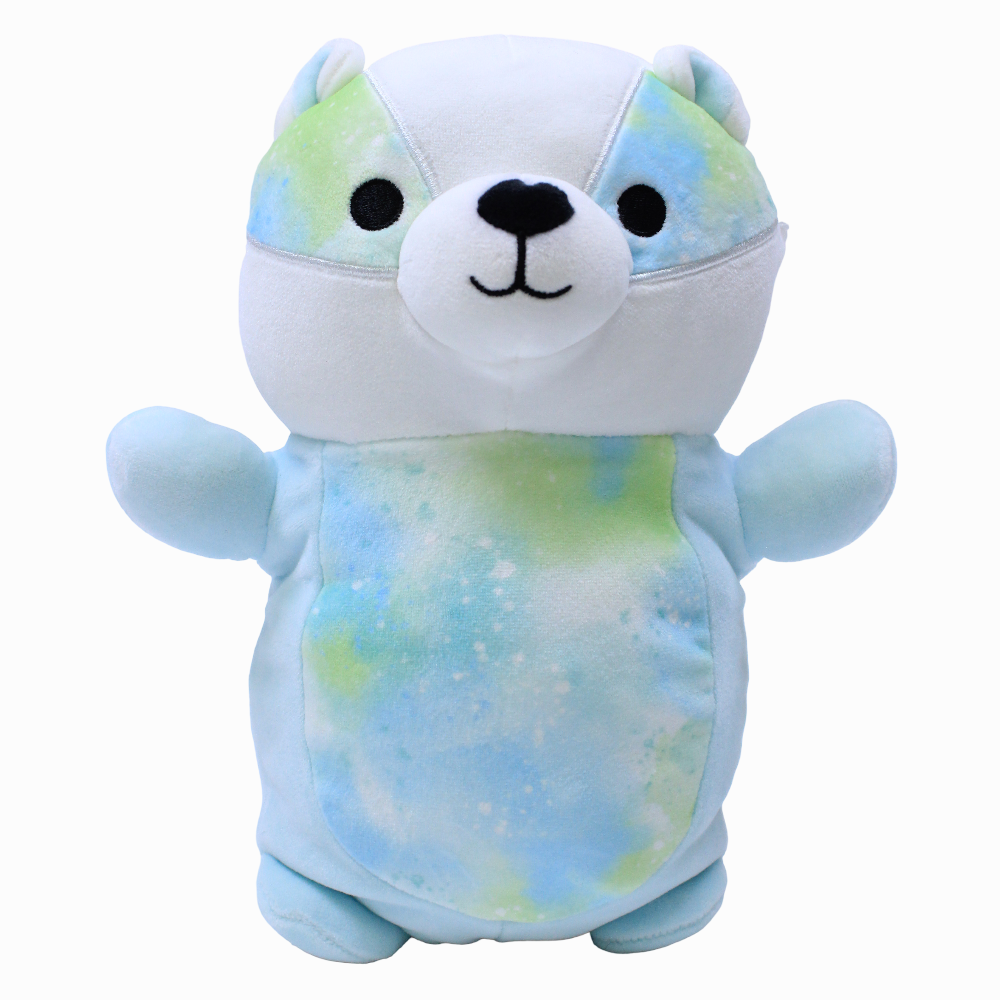 Squishmallows HugMees 10 Inch – Blue Badger with Tie-Dye Belly Banks