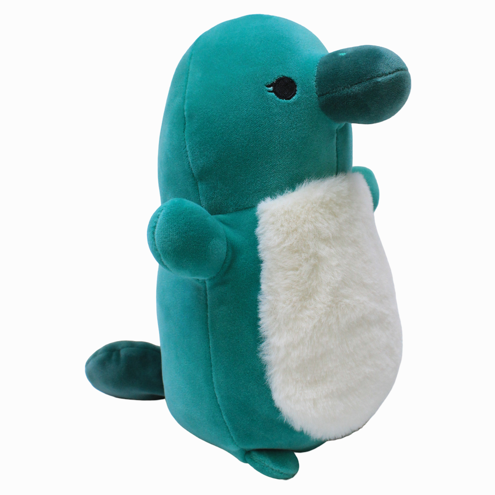 Squishmallows HugMees 10 Inch – Green Platypus with Fuzzy Belly Selassi