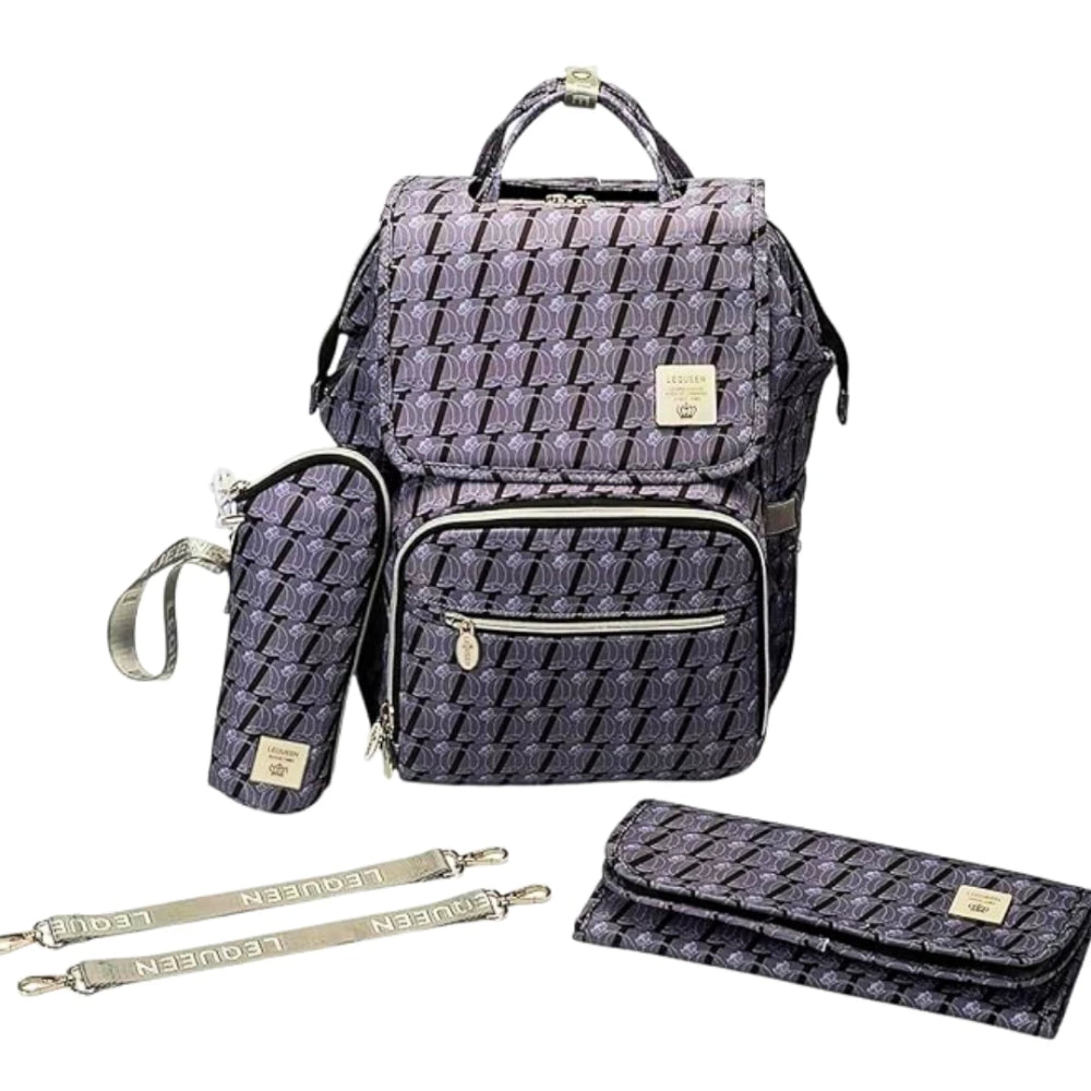 LeQueen Diamond 8th Special Edition Soft Waterproof Diaper Bag - Grey