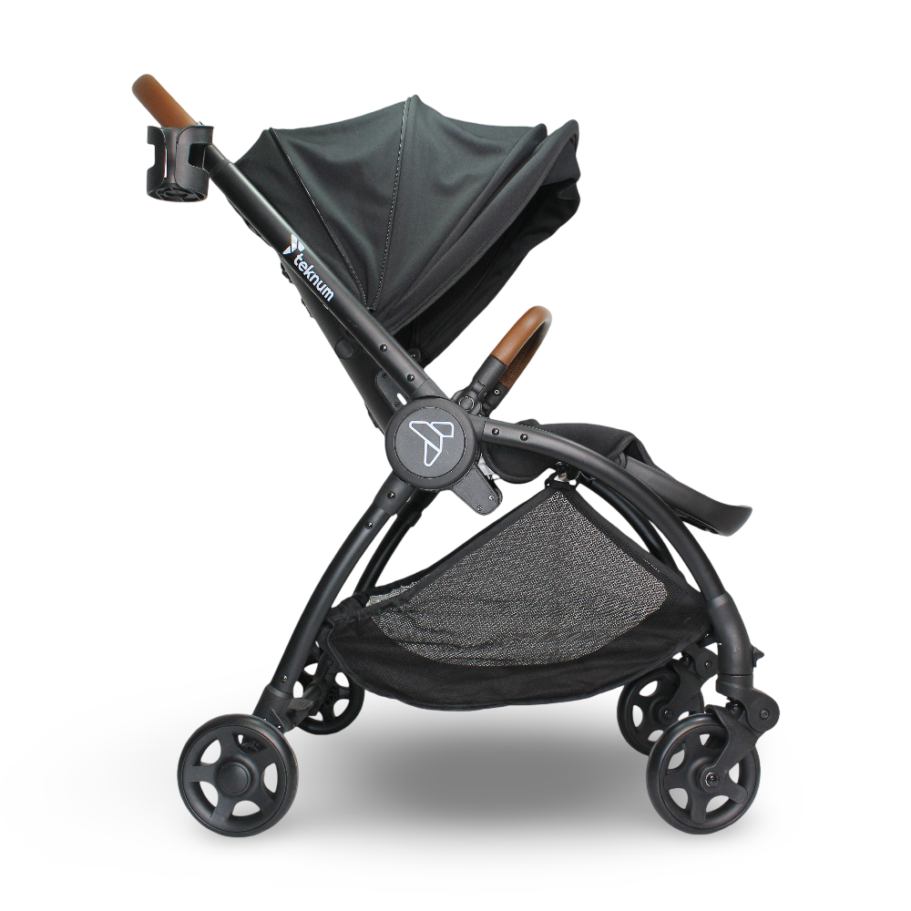 Baby Stroller with Adjustable Canopy and Storage Basket