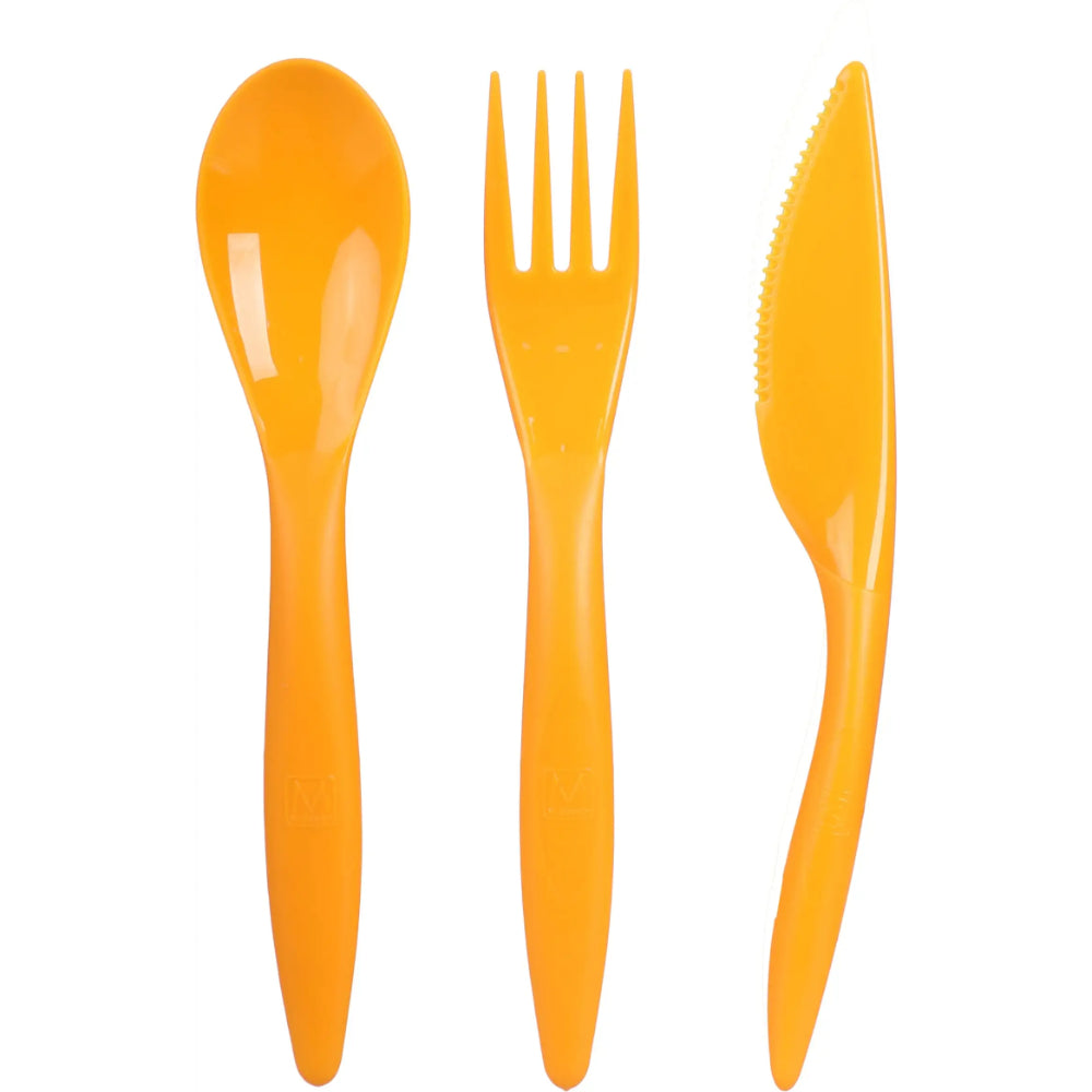 M-Design (Spoon, Fork, and Knife) Set of 9 Pcs  – Orange